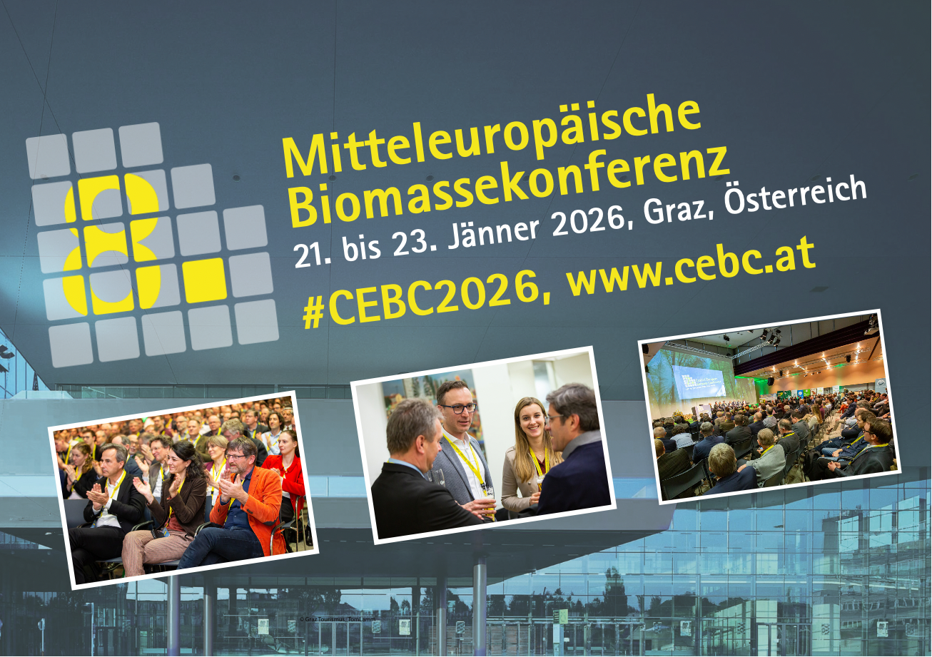 Wegweisende Impulse für eine nachhaltige Zukunft: 8. Mitteleuropäische Biomassekonferenz CEBC2026 in Graz